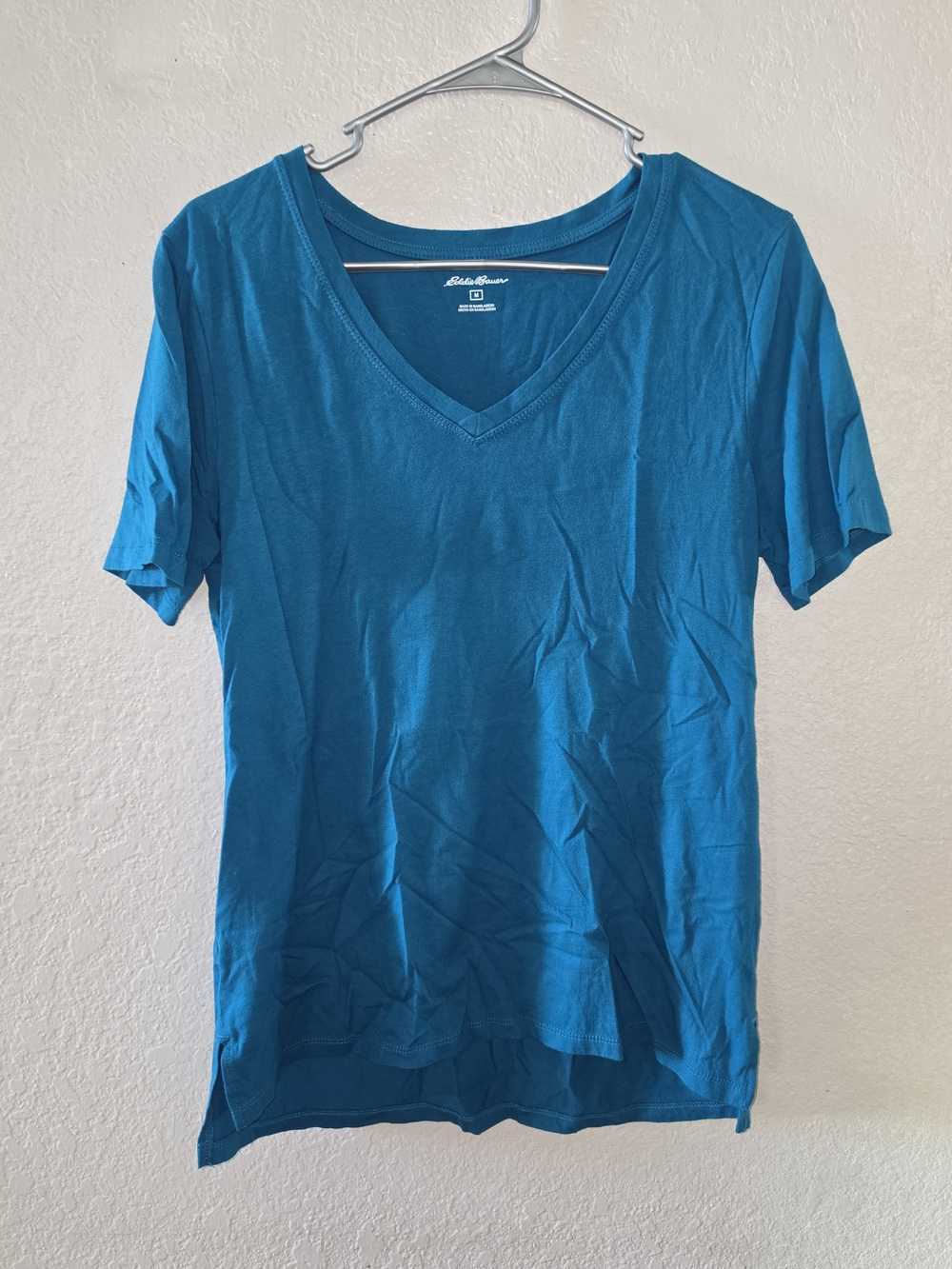 Eddie Bauer Women's Teal V-Neck Short Sleeve Tee